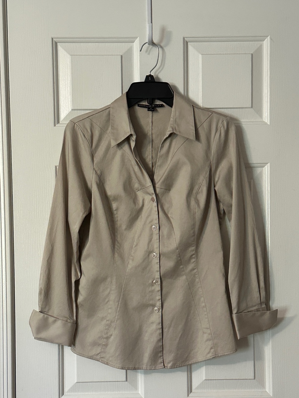ANTONIO MELANI women’s tan button shirt